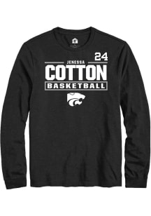 Jenessa Cotton Mens Black K-State Wildcats NIL Stacked Box Long Sleeve Player T Shirt