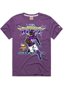 Justin Jefferson Minnesota Vikings Purple NFL Blitz Short Sleeve Fashion Player T Shirt