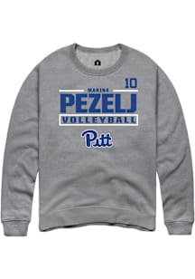 Marina Pezelj Rally Mens Graphite Pitt Panthers NIL Stacked Box Player Crew