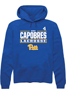 Anna Capobres Rally Mens Blue Pitt Panthers NIL Stacked Box Player Hood