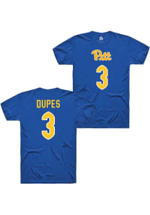 Emery Dupes Rally Mens Blue Pitt Panthers NIL Shirzees Player T Shirt