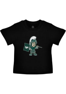 Sparty Creative Knitwear Boys Black Michigan State Spartans Baby Sparty Short Sleeve T-Shirt