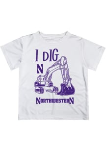 Toddler Northwestern Wildcats White Vive La Fete Excavator Short Sleeve T-Shirt