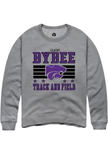 Claire Bybee Rally Mens Grey K-State Wildcats NIL Striped Player Crew