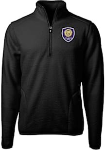 Cutter and Buck Orlando City SC Mens Black Cascade Sherpa Long Sleeve Qtr Zip Pullover