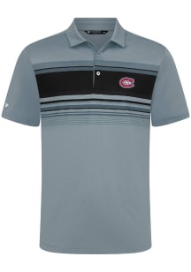 Levelwear Montreal Canadiens Mens Grey Onward Embroidered 3D Patch Short Sleeve Polo