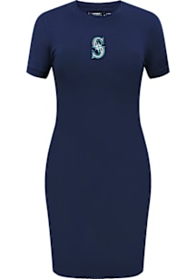 Pro Standard Seattle Mariners Womens Blue Classic Short Sleeve Dress