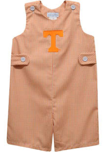 Vive La Fete Tennessee Volunteers Baby Orange Gingham Overalls