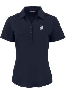 Cutter and Buck Detroit Tigers Womens Navy Blue Forge Eco Polo Short Sleeve Polo Shirt