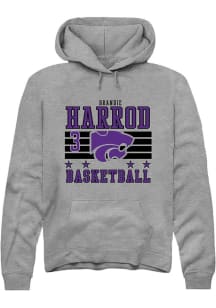 Brandie Harrod Rally Mens Grey K-State Wildcats NIL Striped Player Hood