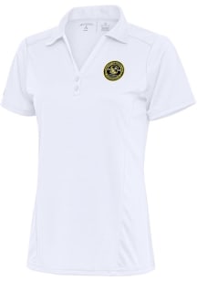 Antigua Pittsburgh Riverhounds SC Womens White Tribute Short Sleeve Polo Shirt