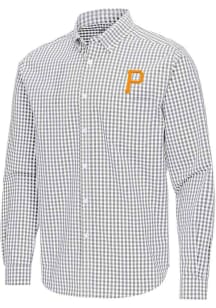 Antigua Pittsburgh Pirates Mens Grey Ellis Long Sleeve Dress Shirt