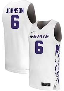 Mens K-State Wildcats White Nike NIL Name And Number Basketball Jersey