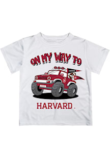 Vive La Fete Harvard Crimson Youth White On My Way Short Sleeve T-Shirt