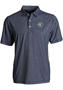 Cutter and Buck New York City FC Mens Navy Blue Pike Symmetry Short Sleeve Polo