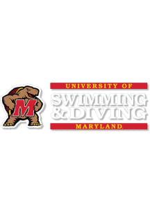 Red Maryland Terrapins 6x2 Swim Dive Decal
