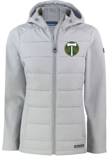Cutter and Buck Portland Timbers Womens Grey Evoke Hood Heavy Weight Jacket