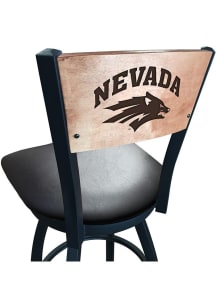 Nevada Wolf Pack Vinyl Seat Maple Back Swivel Pub Stool - Black