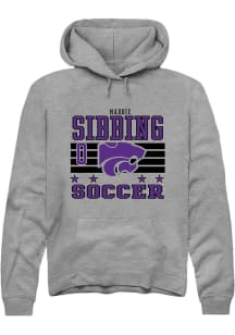 Maddie Sibbing Rally Mens Grey K-State Wildcats NIL Striped Player Hood