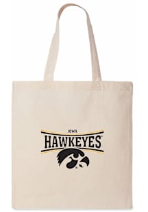 Iowa Hawkeyes White Canvas Tote