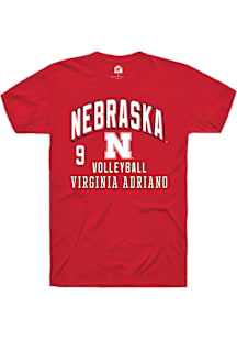 Virginia Adriano Nebraska Cornhuskers Red NIL Arch Logo Short Sleeve Player T Shirt