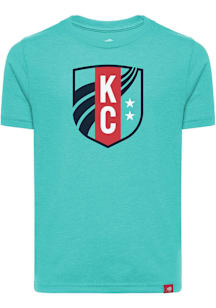 KC Current Youth Teal Primary Logo Short Sleeve T-Shirt