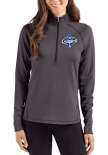 Cutter and Buck Los Angeles Dodgers Womens Black 2025 World Series Champions Pehastin Qtr Zip