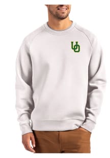 Mens Oregon Ducks Grey Cutter and Buck Roam Crew Sweatshirt