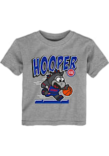 Hooper  Outer Stuff Detroit Pistons Toddler Grey Hooper Mascot Game Player Short Sleeve T-Shirt