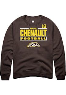 Aveion Chenault Western Michigan Broncos Mens Brown Football NIL Stacked Box Player Crew