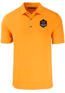 Cutter and Buck Houston Dynamo Mens Orange Forge Recycled Short Sleeve Polo