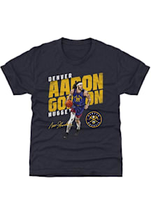Aaron Gordon Denver Nuggets Youth Navy Blue Slant Player Tee