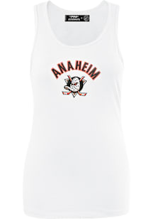 Pro Standard Anaheim Ducks Womens White Classic Chenille Tank Top