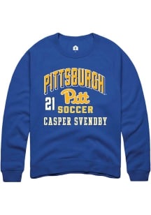 Casper Svendby Rally Mens Blue Pitt Panthers NIL Arch Logo Player Crew