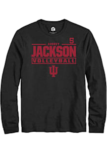 Audrey Jackson Indiana Hoosiers Black NIL Stacked Box Long Sleeve Player T Shirt