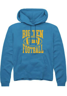 Mens Big Ten Blue Rally Football Arch Hooded Sweatshirt