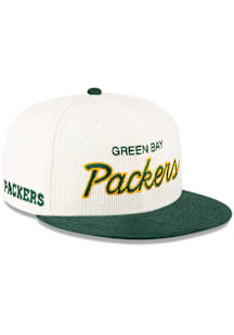 New Era Green Bay Packers Mens White Side Embroidery 2T Corduroy 59FIFTY Fitted Hat