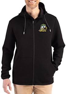 Mens Oregon Ducks Black Cutter and Buck Epic Comfort Full Zip Light Weight Jacket