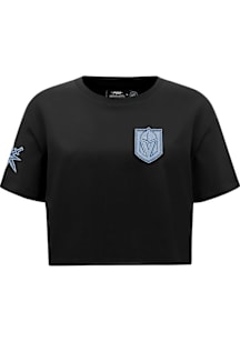 Pro Standard Vegas Golden Knights Womens Black Varsity Blues Short Sleeve T-Shirt