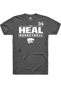 Tess Heal Rally Mens Dark Grey K-State Wildcats NIL Stacked Box Player T Shirt