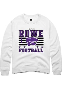 Jayden Rowe Rally Mens White K-State Wildcats NIL Striped Player Crew