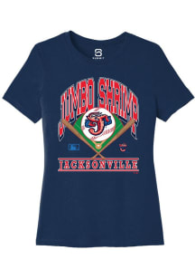 Summit Sportswear Jacksonville Jumbo Shrimp Womens Navy Blue Homefield Short Sleeve T-Shirt