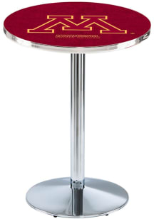 Minnesota Golden Gophers Chrome Round Base Pub Table