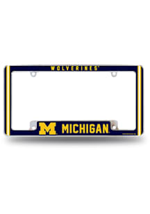 Michigan Wolverines Classic All Over Chrome License Plate Frame - White