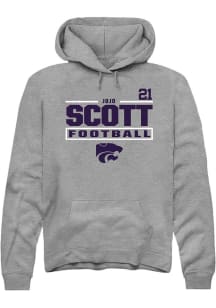 jojo scott Rally Mens Graphite K-State Wildcats NIL Stacked Box Player Hood