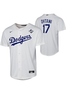 Shohei Ohtani  Nike Los Angeles Dodgers Youth White 2025 World Series Participant Game Home Jersey