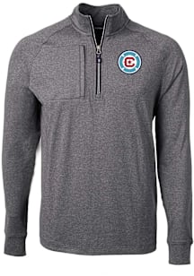Cutter and Buck Chicago Fire Mens Black Adapt Eco Knit Big and Tall Qtr Zip