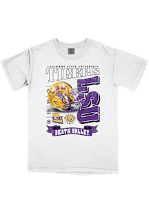 B-Unlimited LSU Tigers White Throwback Chrome Helmet Short Sleeve T Shirt