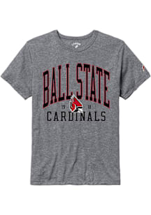 Ball State Cardinals Grey All American Oversized Number One Short Sleeve T Shirt
