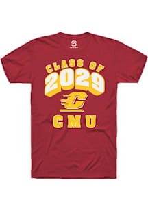 Summit Sportswear Central Michigan Chippewas Maroon Class of 2029 Short Sleeve T Shirt